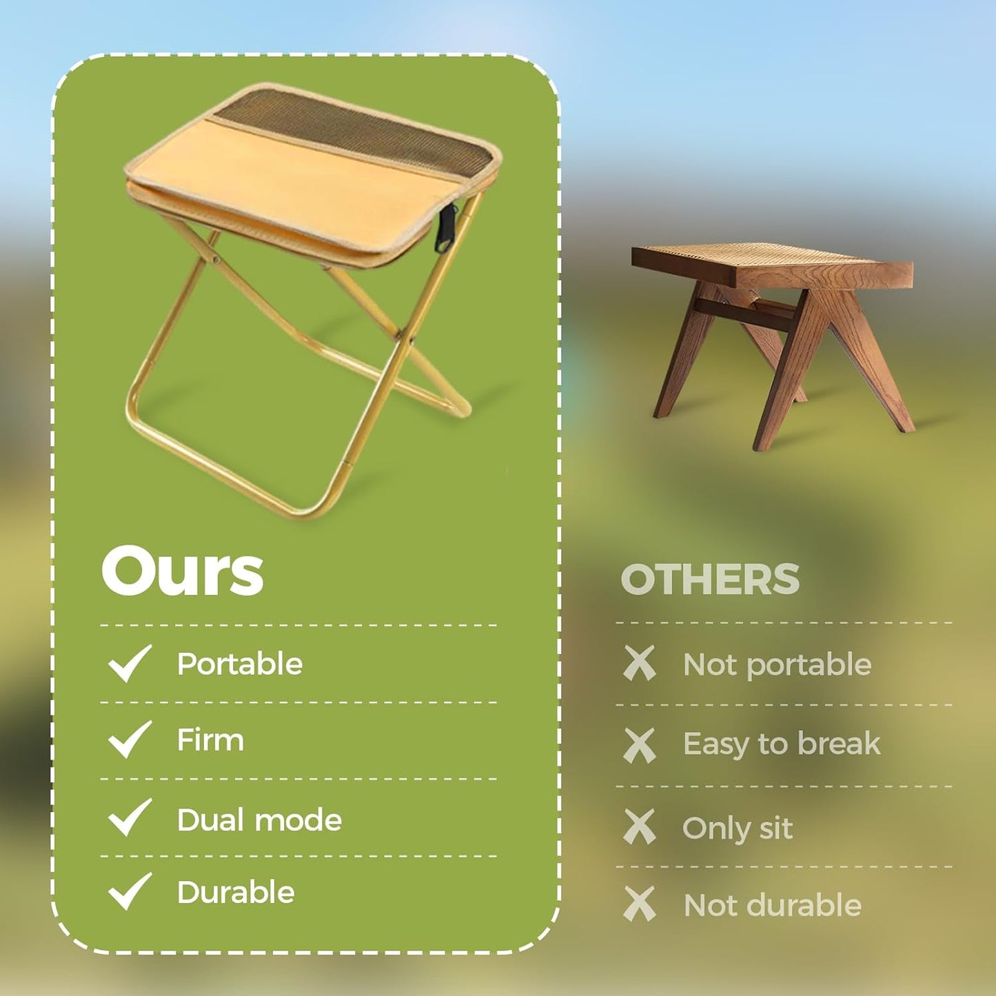 Ultra-Light Folding Stool 🏕️ Portable for Outdoor Fun