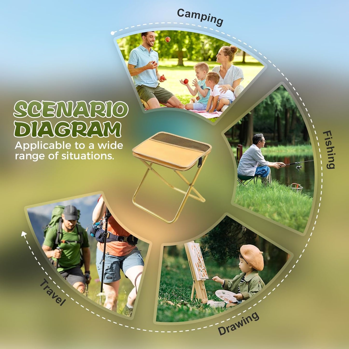 Ultra-Light Folding Stool 🏕️ Portable for Outdoor Fun