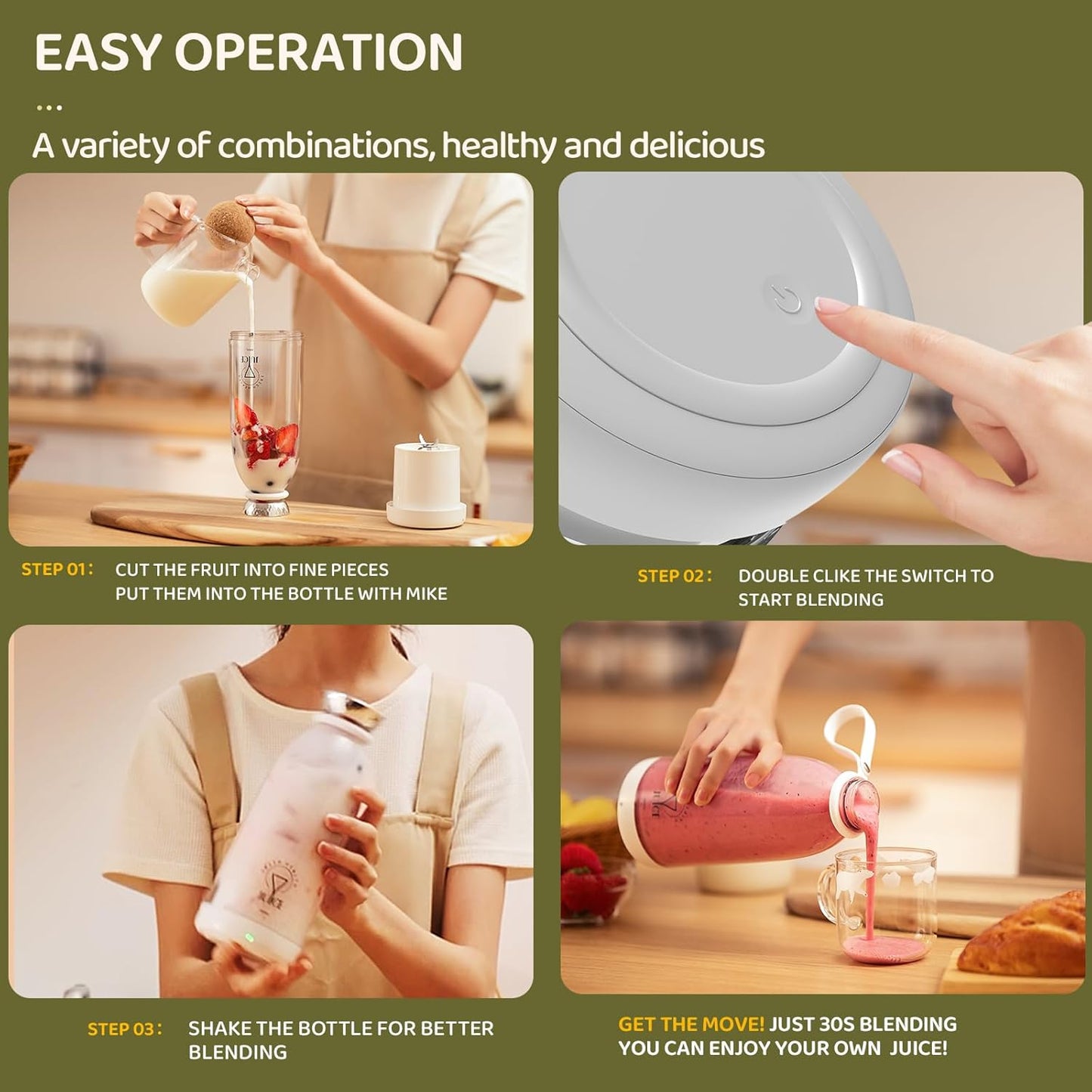Portable Smoothie Blender ✨ Fresh Energy Anywhere
