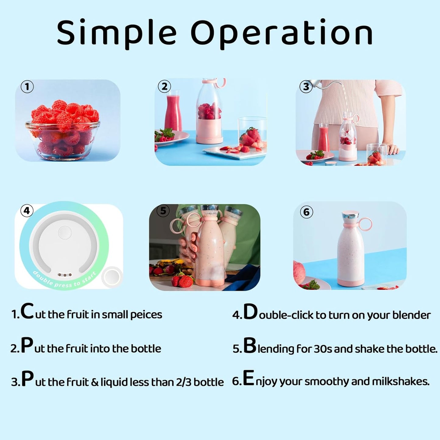 Portable Smoothie Blender ✨ Fresh Energy Anywhere