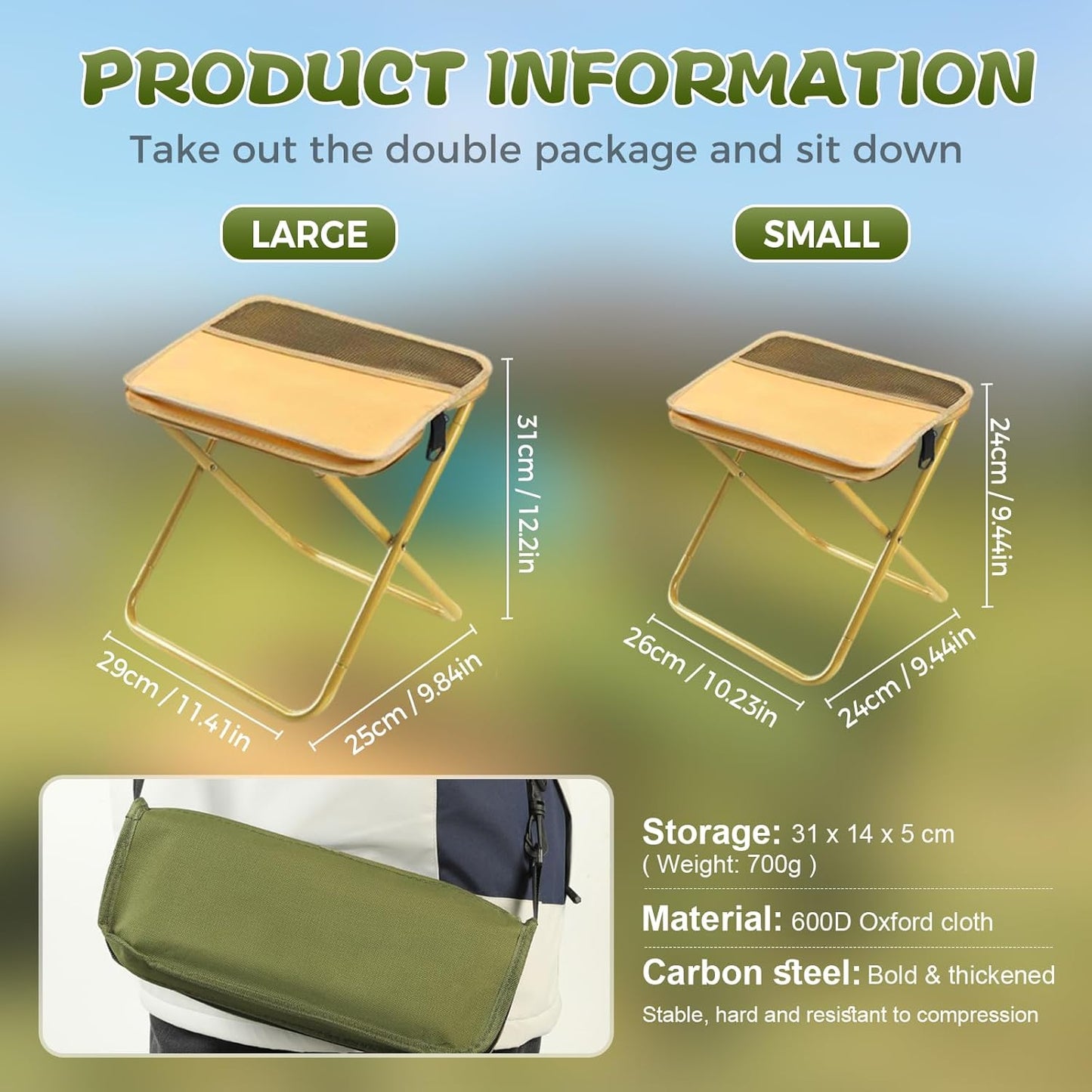 Ultra-Light Folding Stool 🏕️ Portable for Outdoor Fun