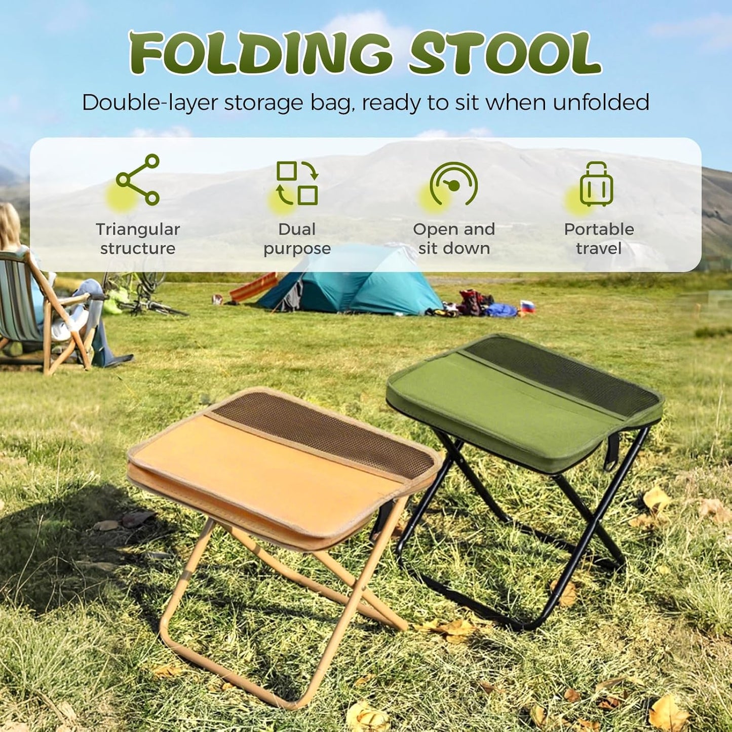 Ultra-Light Folding Stool 🏕️ Portable for Outdoor Fun