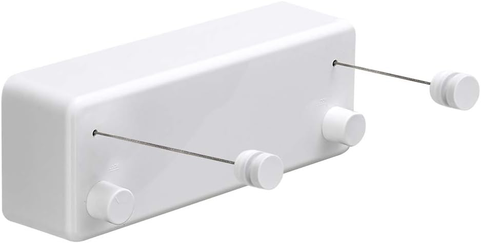 Happywayfar Retractable Clothesline ABS case+Aluminum Dryer with Adjustable Stainless Steel Double Rope String Hotel Style Heavy Duty,Wall Mounted Method, 13.8 Feets