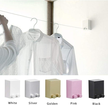 Happywayfar Retractable Clothesline ABS case+Aluminum Dryer with Adjustable Stainless Steel Double Rope String Hotel Style Heavy Duty,Wall Mounted Method, 13.8 Feets