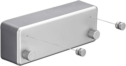 Happywayfar Retractable Clothesline ABS case+Aluminum Dryer with Adjustable Stainless Steel Double Rope String Hotel Style Heavy Duty,Wall Mounted Method, 13.8 Feets