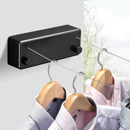 Happywayfar Retractable Clothesline ABS case+Aluminum Dryer with Adjustable Stainless Steel Double Rope String Hotel Style Heavy Duty,Wall Mounted Method, 13.8 Feets