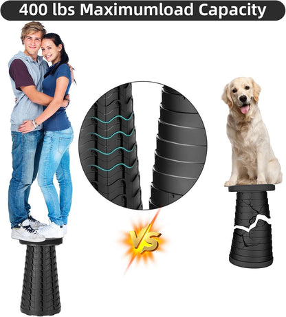 【🔥Big Sale🔥】Collapsible Folding Stool – Upgraded Portable Chair 400lbs, Camping, Fishing, Hiking with Carry Strap