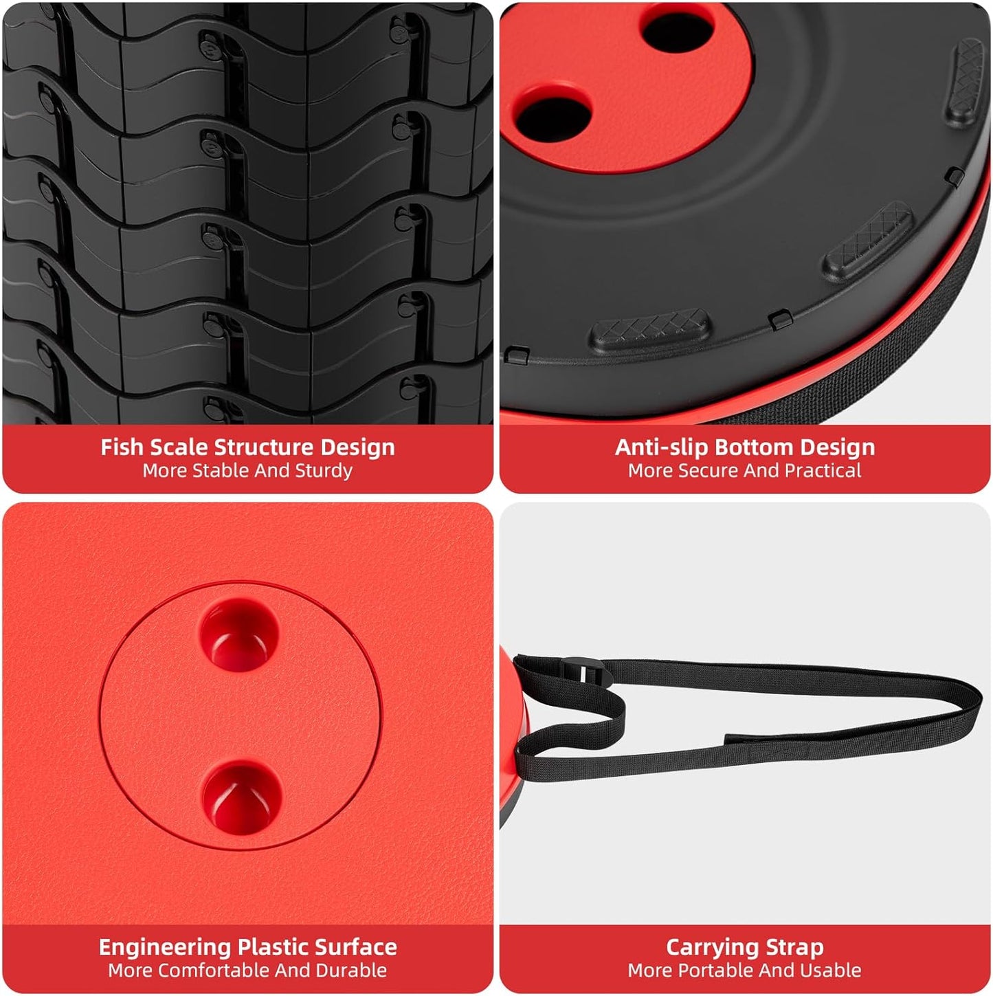 【🔥Big Sale🔥】Collapsible Folding Stool – Upgraded Portable Chair 400lbs, Camping, Fishing, Hiking with Carry Strap