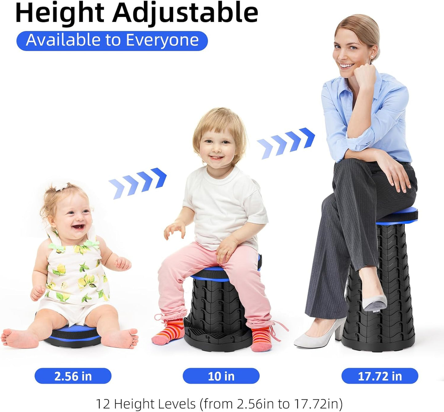 【🔥Big Sale🔥】Collapsible Folding Stool – Upgraded Portable Chair 400lbs, Camping, Fishing, Hiking with Carry Strap