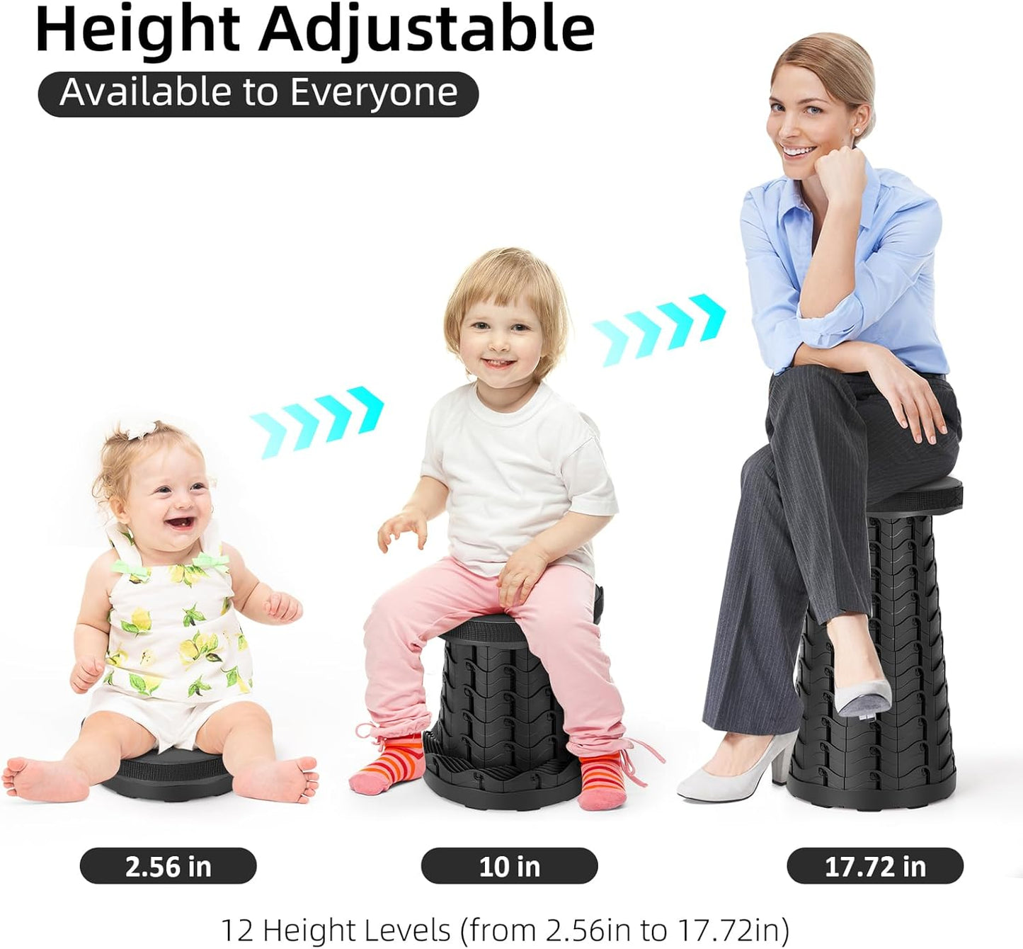 【🔥Big Sale🔥】Collapsible Folding Stool – Upgraded Portable Chair 400lbs, Camping, Fishing, Hiking with Carry Strap