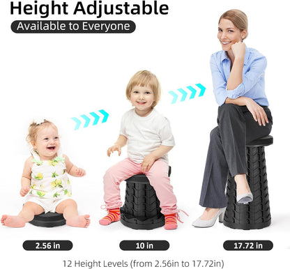 【🔥Big Sale🔥】Collapsible Folding Stool – Upgraded Portable Chair 400lbs, Camping, Fishing, Hiking with Carry Strap