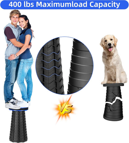 【🔥Big Sale🔥】Collapsible Folding Stool – Upgraded Portable Chair 400lbs, Camping, Fishing, Hiking with Carry Strap