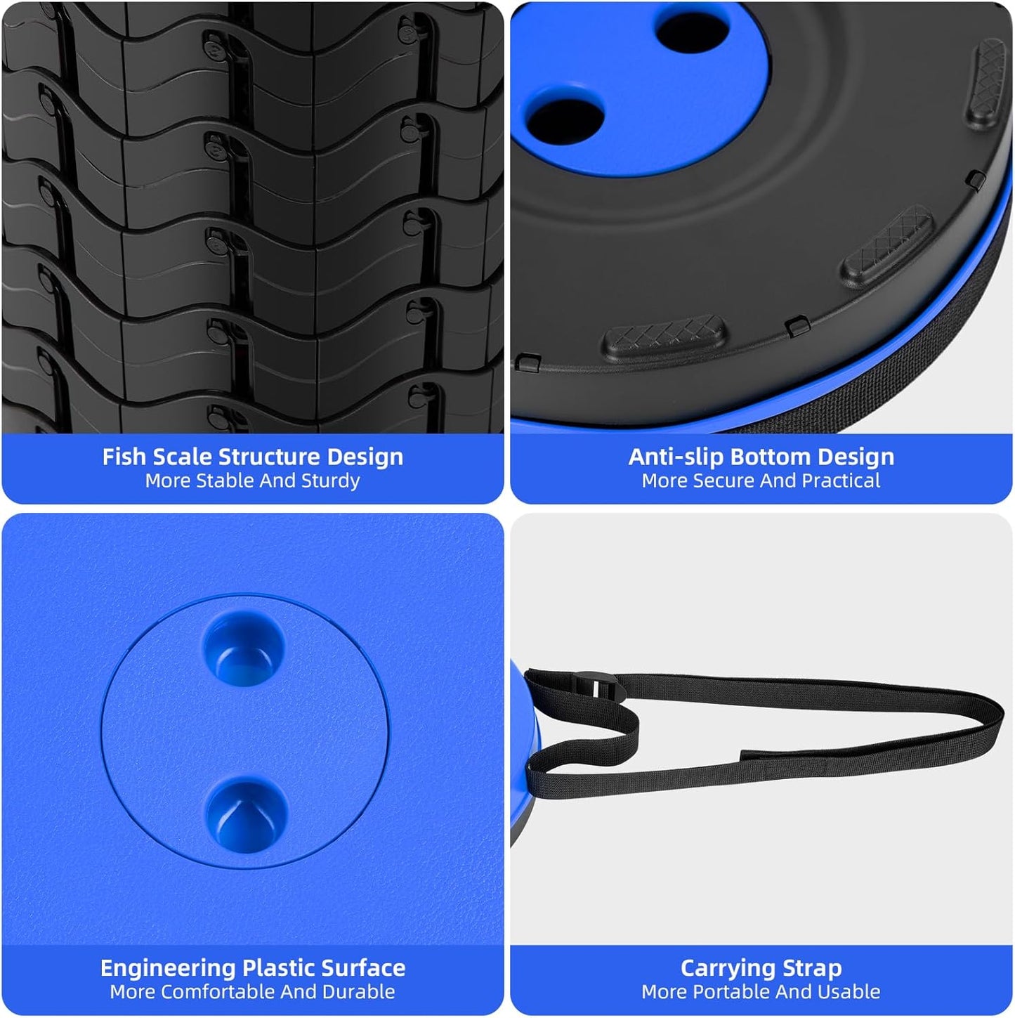 【🔥Big Sale🔥】Collapsible Folding Stool – Upgraded Portable Chair 400lbs, Camping, Fishing, Hiking with Carry Strap