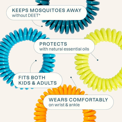 【🔥Big Sale🔥】Hppywayfar 25-pack of Mosquito Repellent Wristbands for Adults and Children - Natural DEET-Free, Individually Wrapped