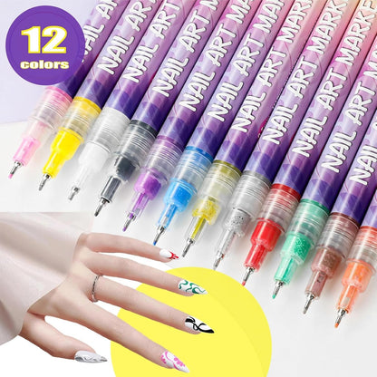 🔥2025 Hot Sale 49% OFF- 🎨12 Colors Nail Art Pens Set