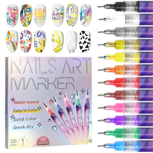 🔥2025 Hot Sale 49% OFF- 🎨12 Colors Nail Art Pens Set